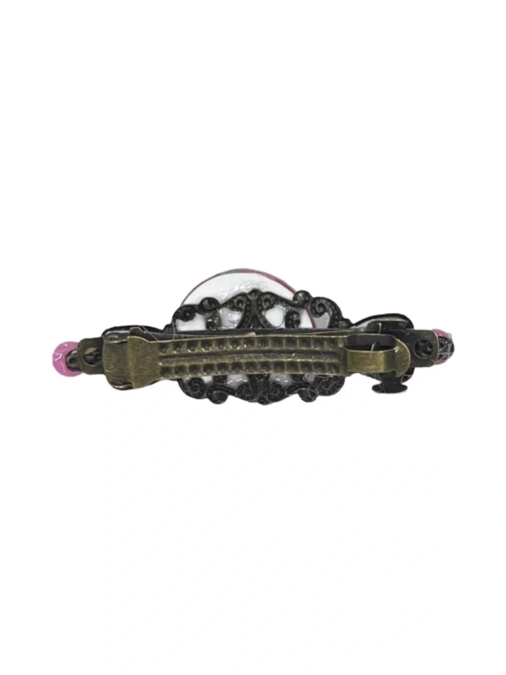 Pink & Black Vintage-Style Decorative Hair Barrette FINAL PRICE DROP